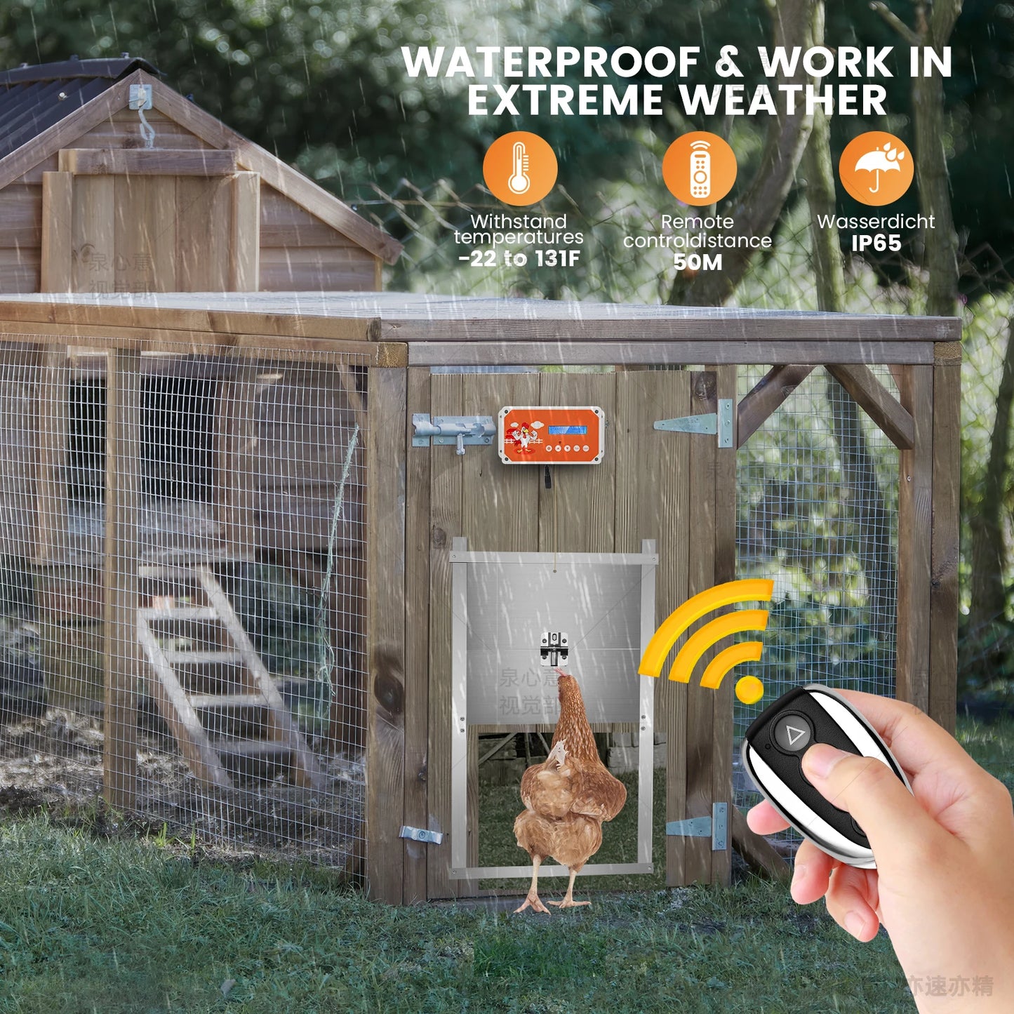 Porta automatica per pollaio con telecomando